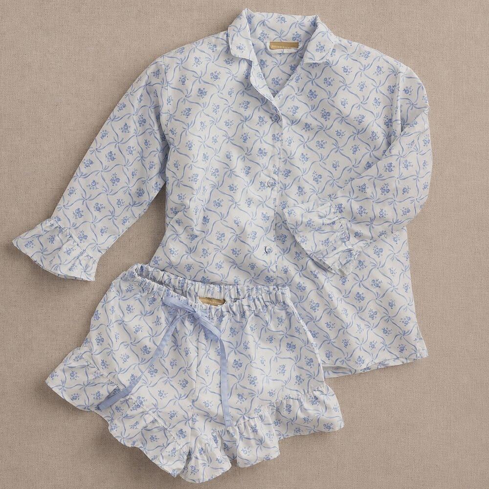 LoveShackFancy Floral Trellis Sateen Pajama Set size medium